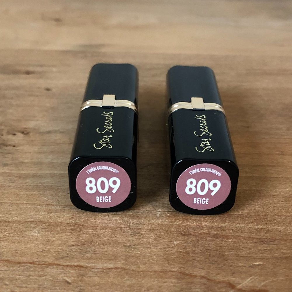 Bundle of 2 L'Oreal Star Secrets 809 Beige Lipsticks, NWT
